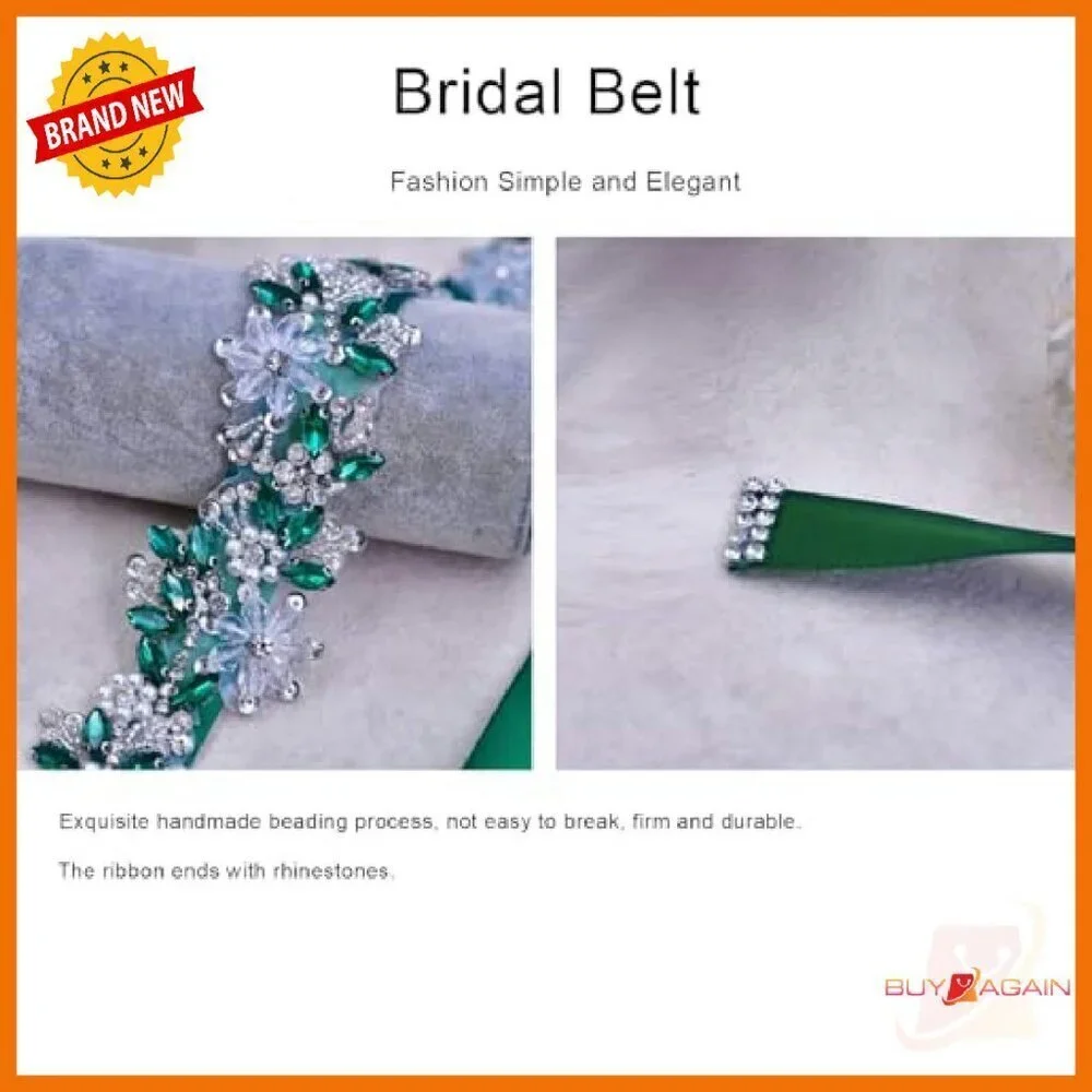 Handmade Crystal Rhinestone Bridal Belt Wedding Sash Formal Dress Accessory